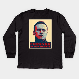 FOREVER IN OUR HEARTS - Remembering Alexei Navalny Kids Long Sleeve T-Shirt